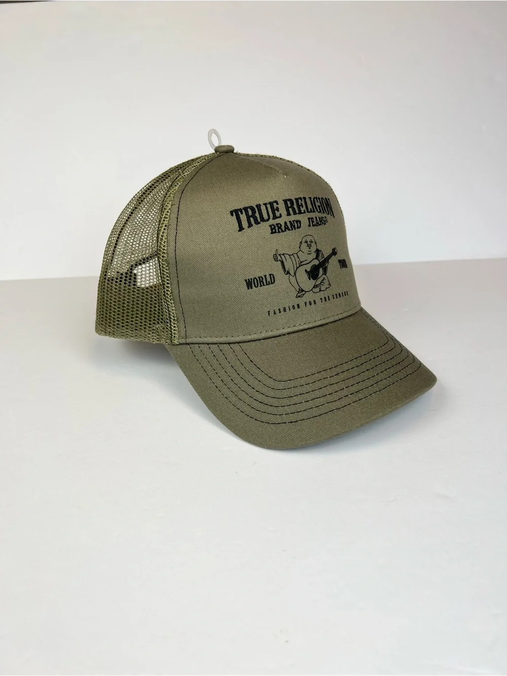 TRUE RELIGION TR TRUCKER BUDDHA LOGO KALAMATA GREEN Men Sz OS New With Tag